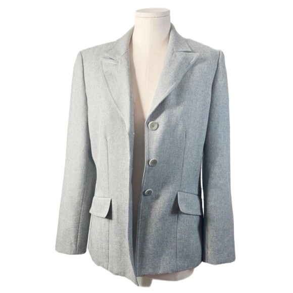 Le Suit Jacket Gray Size 8. Great Condition. Career. Business Casual - Picture 8 of 8